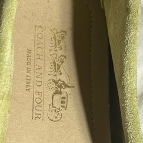 Coach and Four Lime Green Suede Loafers NWOT Size 6.5 M - Picture 8 of 9